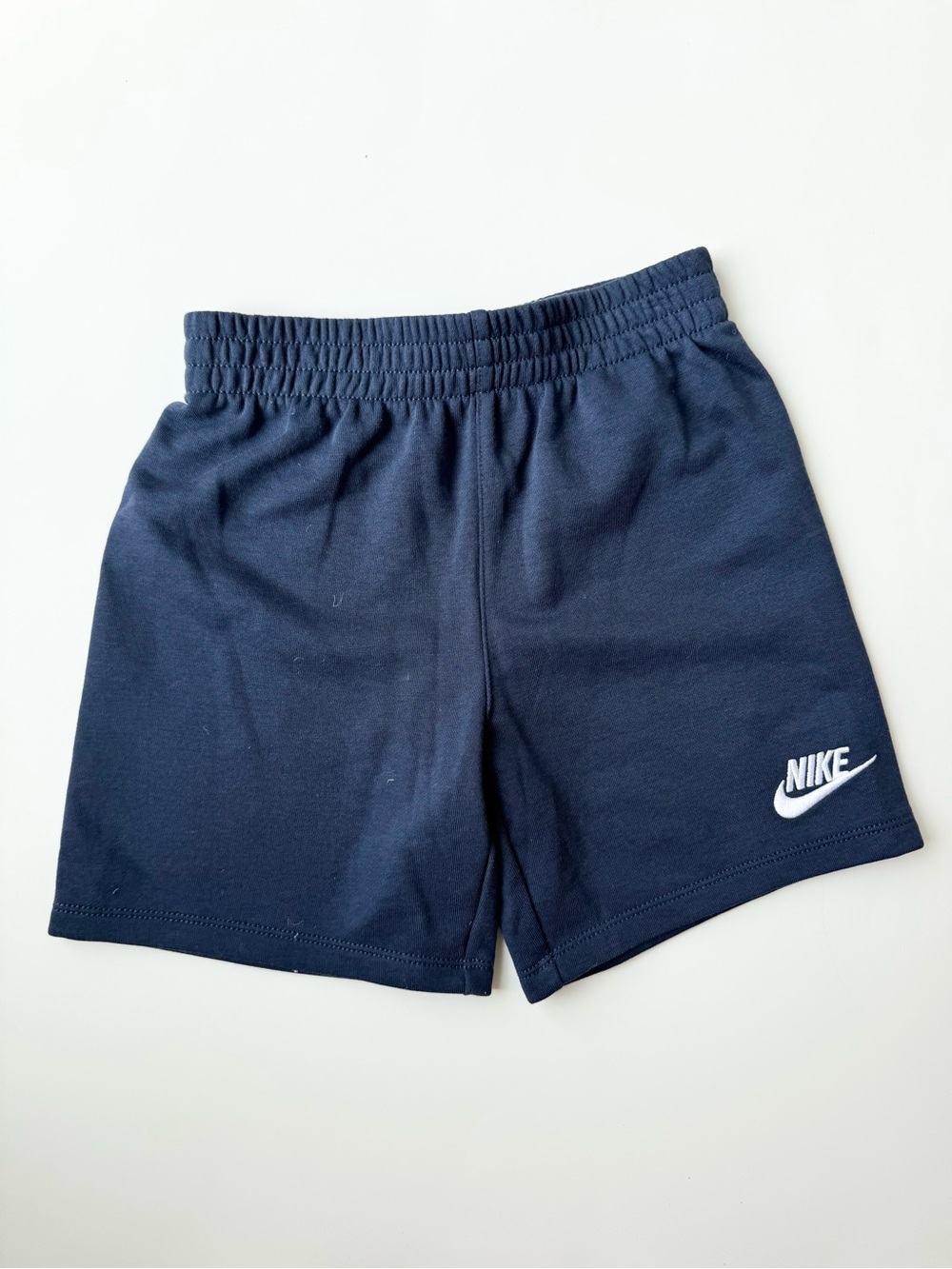 Nike Kids Dark Navy Cotton Shorts with White Logo